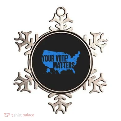 Your Vote Matters Blue Map Ornament