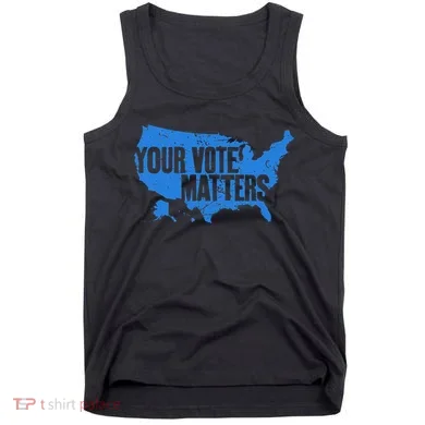 Your Vote Matters Blue Map Tank Top