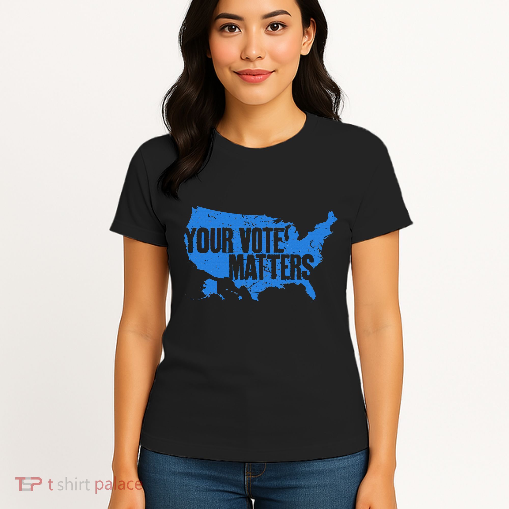 Your Vote Matters Blue Map Women's T-Shirt