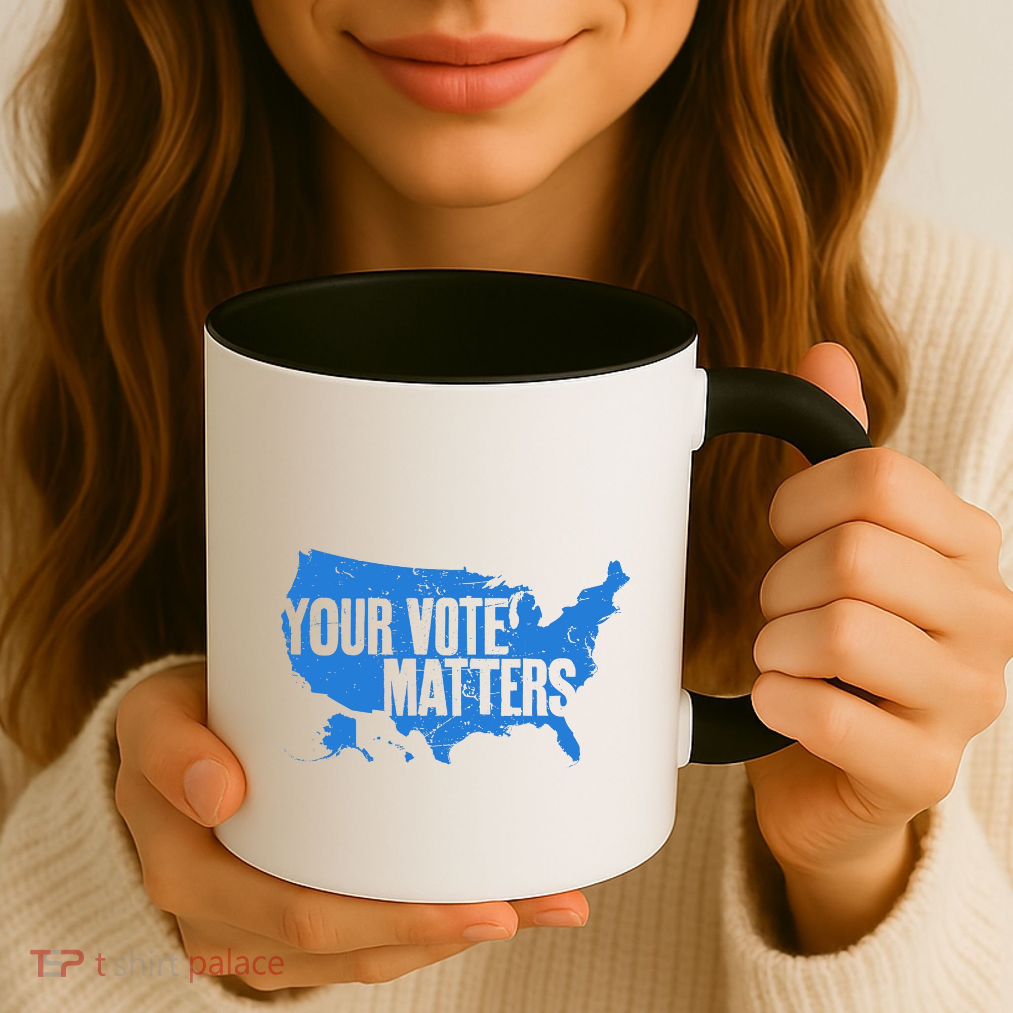 Your Vote Matters Blue Map Coffee Mug