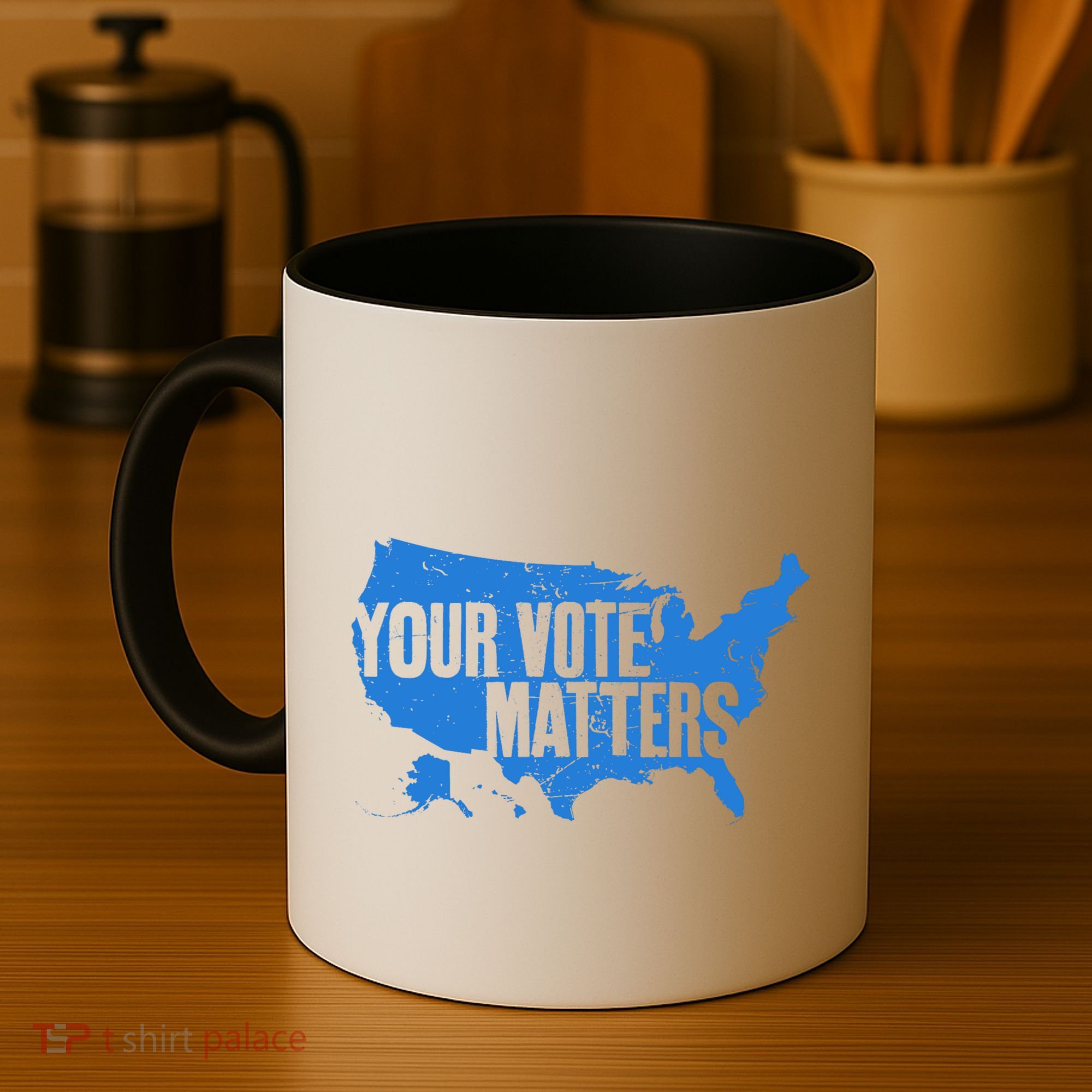 Your Vote Matters Blue Map Coffee Mug