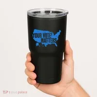 Your Vote Matters Blue Map Tumbler thumb 2