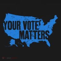 Your Vote Matters Blue Map Ornament thumb 1