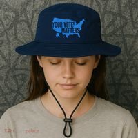 Your Vote Matters Blue Map Bucket Hat thumb 3