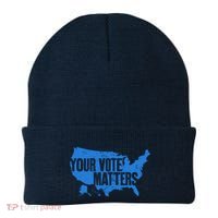 Your Vote Matters Blue Map Beanie thumb 0