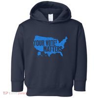 Your Vote Matters Blue Map Toddler Hoodie thumb 0
