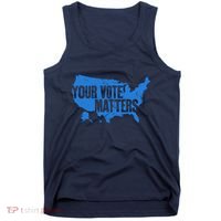 Your Vote Matters Blue Map Tank Top thumb 0