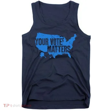 Your Vote Matters Blue Map Tank Top