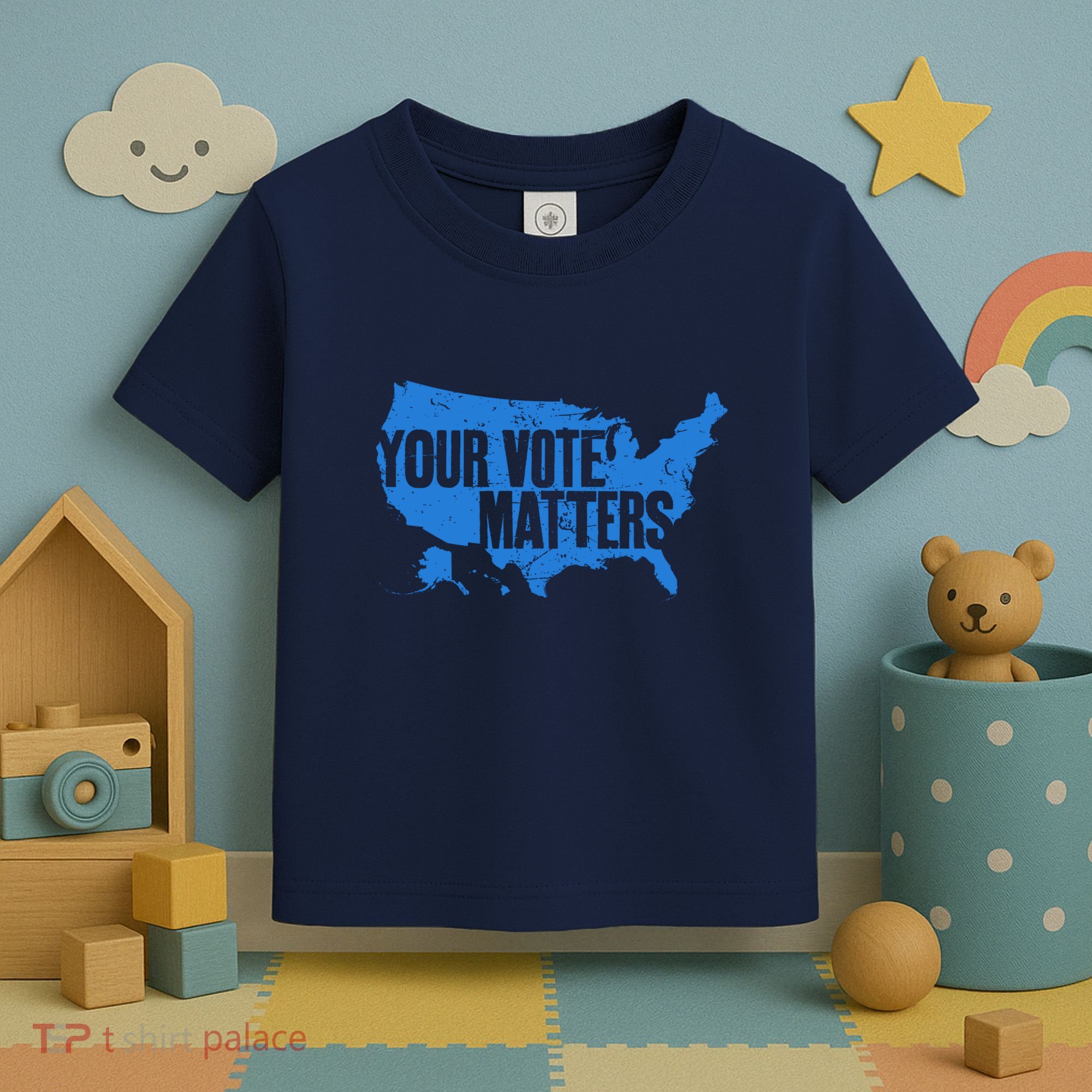 Your Vote Matters Blue Map Toddler T-Shirt