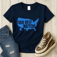 Your Vote Matters Blue Map Women's T-Shirt thumb 3