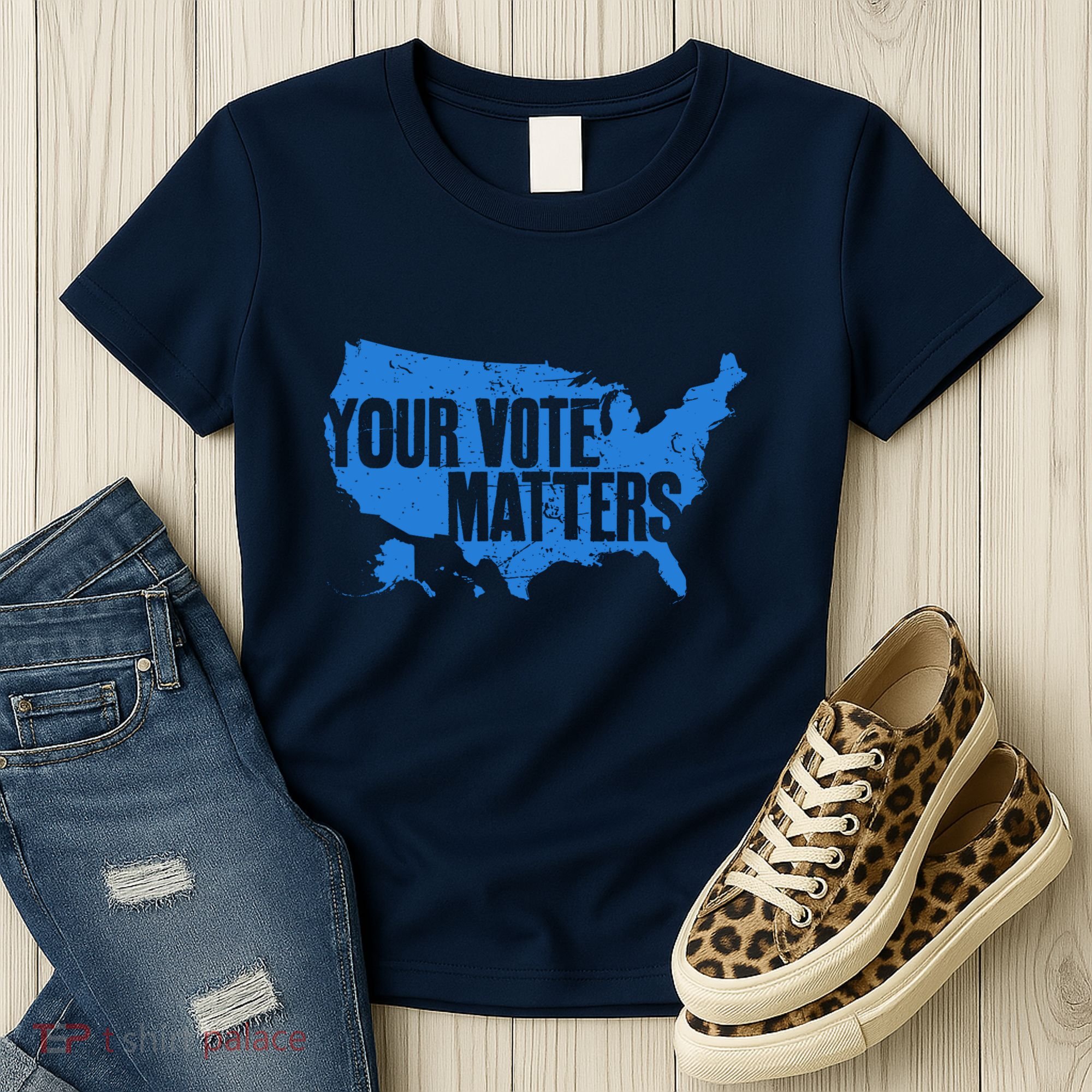 Your Vote Matters Blue Map Women's T-Shirt