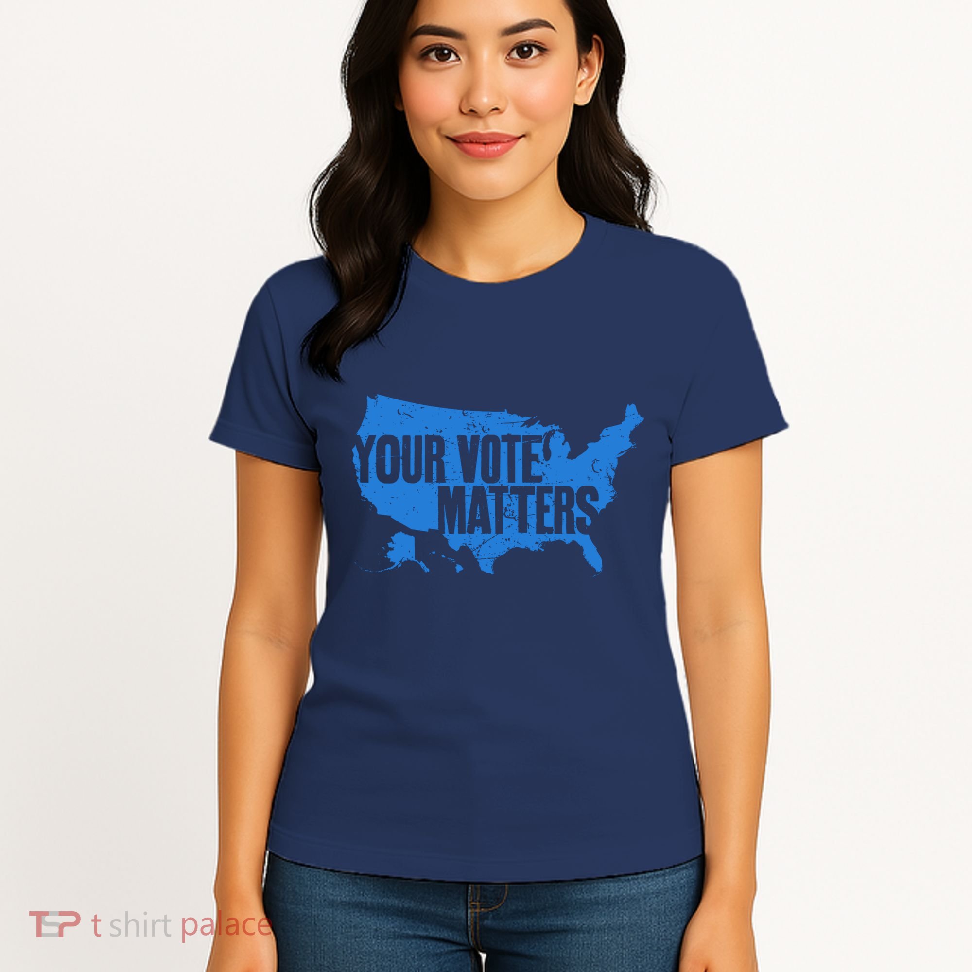 Your Vote Matters Blue Map Women's T-Shirt