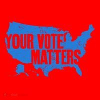 Your Vote Matters Blue Map Santa Hat thumb 1