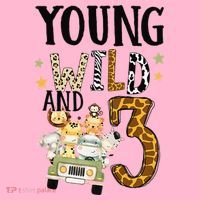 Young Wild & 3 Safari Wild Child 3rd Birthday Third Bday Coaster thumb 2