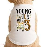 Young Wild & 3 Safari Wild Child 3rd Birthday Third Bday Doggie Tank thumb 0