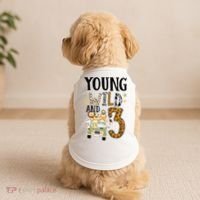 Young Wild & 3 Safari Wild Child 3rd Birthday Third Bday Doggie Tank thumb 2