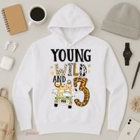 Young Wild & 3 Safari Wild Child 3rd Birthday Third Bday Hoodie thumb 3