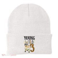 Young Wild & 3 Safari Wild Child 3rd Birthday Third Bday Beanie thumb 0