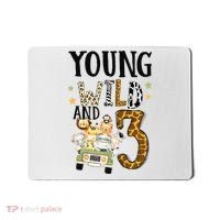 Young Wild & 3 Safari Wild Child 3rd Birthday Third Bday Mousepad thumb 0