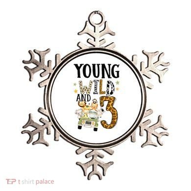 Young Wild & 3 Safari Wild Child 3rd Birthday Third Bday Ornament