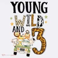 Young Wild & 3 Safari Wild Child 3rd Birthday Third Bday Women's Tank Top thumb 5