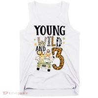 Young Wild & 3 Safari Wild Child 3rd Birthday Third Bday Tank Top thumb 0