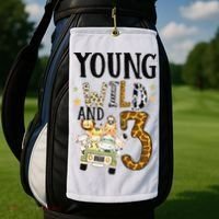 Young Wild & 3 Safari Wild Child 3rd Birthday Third Bday Golf Towel thumb 2