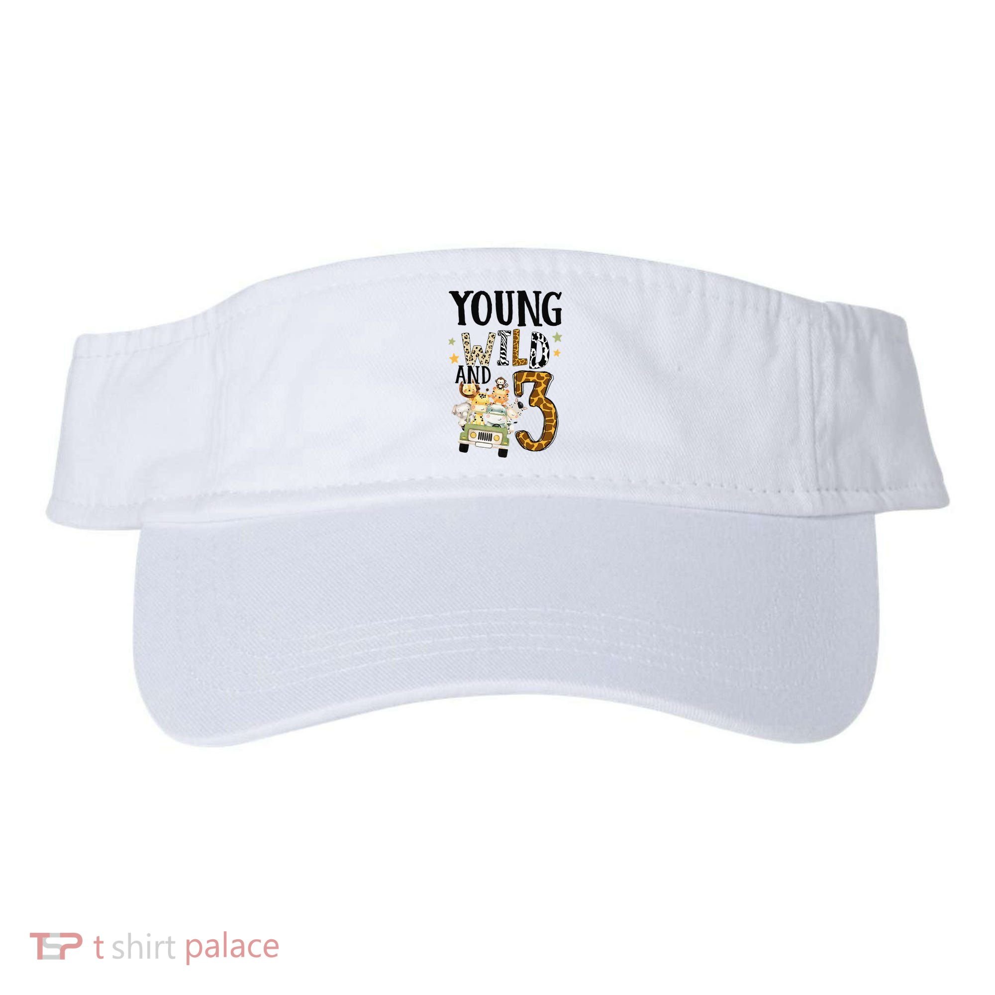 Young Wild & 3 Safari Wild Child 3rd Birthday Third Bday Visor