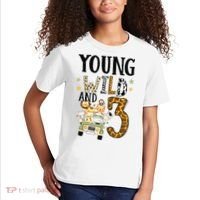 Young Wild & 3 Safari Wild Child 3rd Birthday Third Bday Kids T-Shirt thumb 2