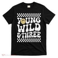 Young Wild And Three 3rd Birthday Boy Happy Dude T-Shirt thumb 0