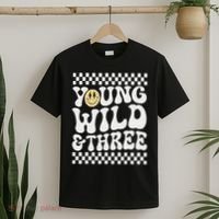 Young Wild And Three 3rd Birthday Boy Happy Dude T-Shirt thumb 2