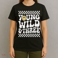 Young Wild And Three 3rd Birthday Boy Happy Dude T-Shirt thumb 4
