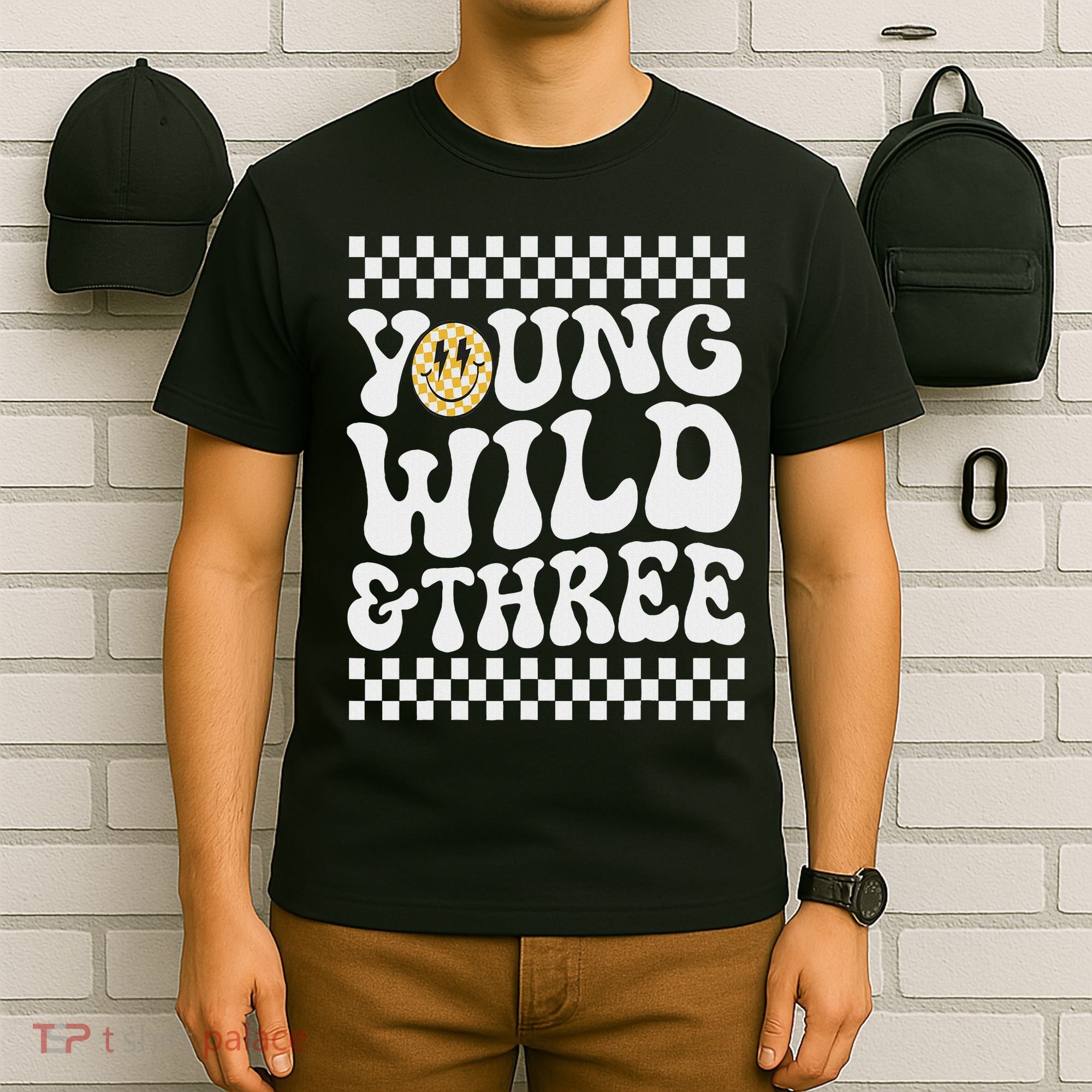 Young Wild And Three 3rd Birthday Boy Happy Dude T-Shirt