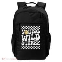 Young Wild And Three 3rd Birthday Boy Happy Dude Backpack thumb 0