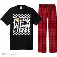 Young Wild And Three 3rd Birthday Boy Happy Dude Pajama Set thumb 0