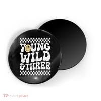 Young Wild And Three 3rd Birthday Boy Happy Dude Magnet thumb 0