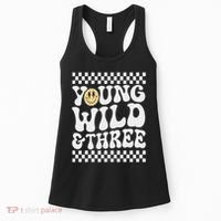 Young Wild And Three 3rd Birthday Boy Happy Dude Women's Tank Top thumb 0