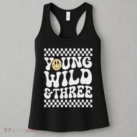 Young Wild And Three 3rd Birthday Boy Happy Dude Women's Tank Top thumb 3