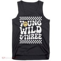 Young Wild And Three 3rd Birthday Boy Happy Dude Tank Top thumb 0