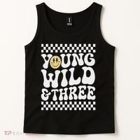 Young Wild And Three 3rd Birthday Boy Happy Dude Tank Top thumb 2