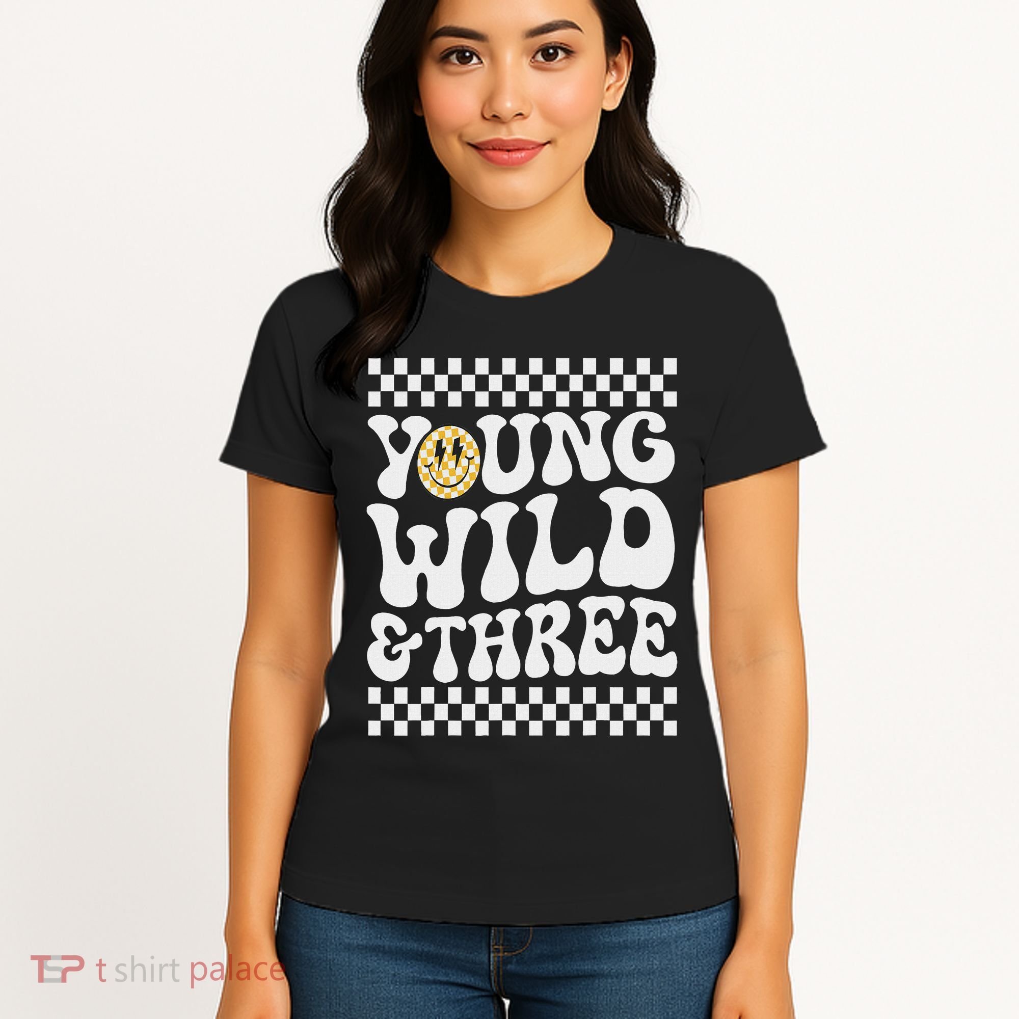 Young Wild And Three 3rd Birthday Boy Happy Dude Women's T-Shirt