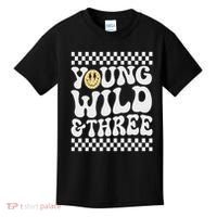 Young Wild And Three 3rd Birthday Boy Happy Dude Kids T-Shirt thumb 0