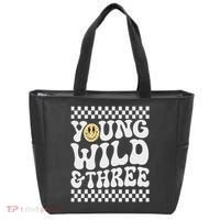 Young Wild And Three 3rd Birthday Boy Happy Dude Tote Bag thumb 0