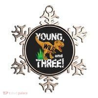 Young Wild And Three (3) Dinosaur Trex Birthday Boy Ornament thumb 0