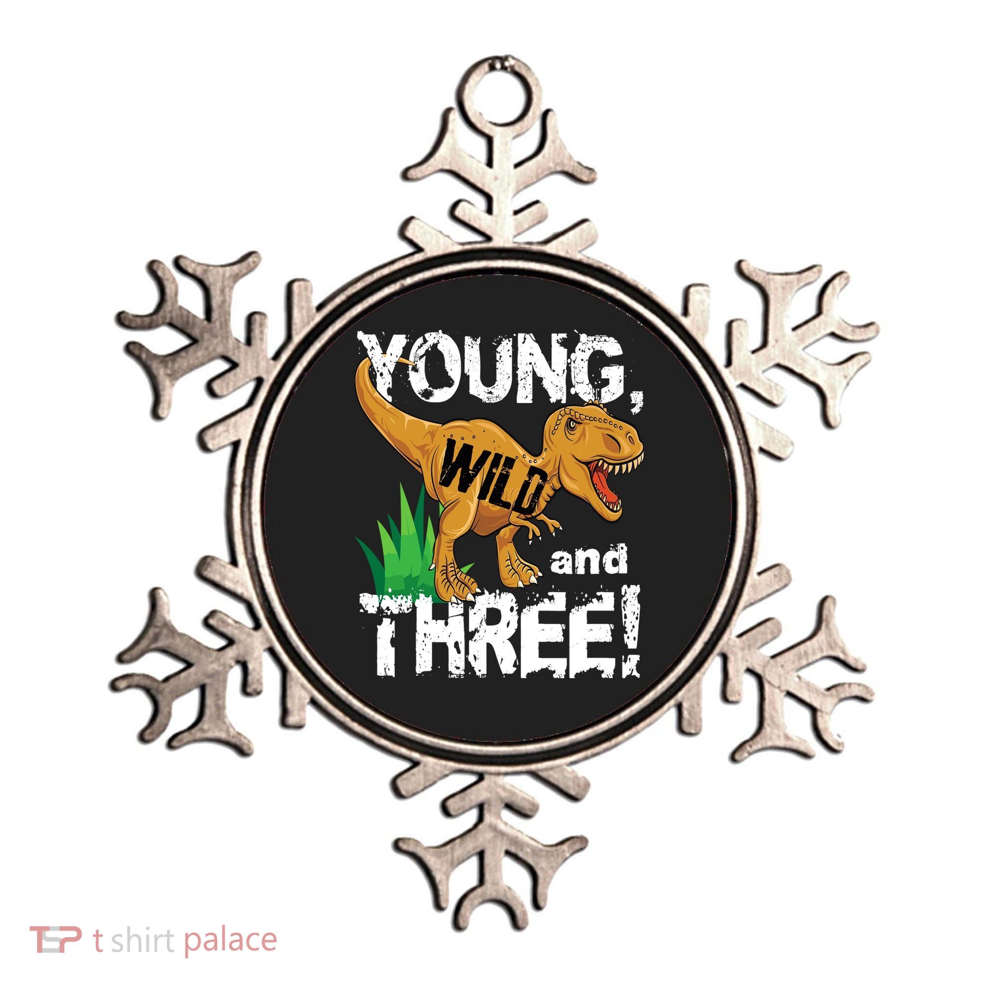 Young Wild And Three (3) Dinosaur Trex Birthday Boy Ornament