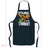 Young Wild And Three (3) Dinosaur Trex Birthday Boy Apron thumb 0