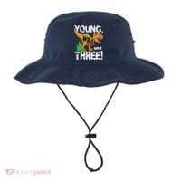 Young Wild And Three (3) Dinosaur Trex Birthday Boy Bucket Hat thumb 0