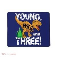 Young Wild And Three (3) Dinosaur Trex Birthday Boy Mousepad thumb 0