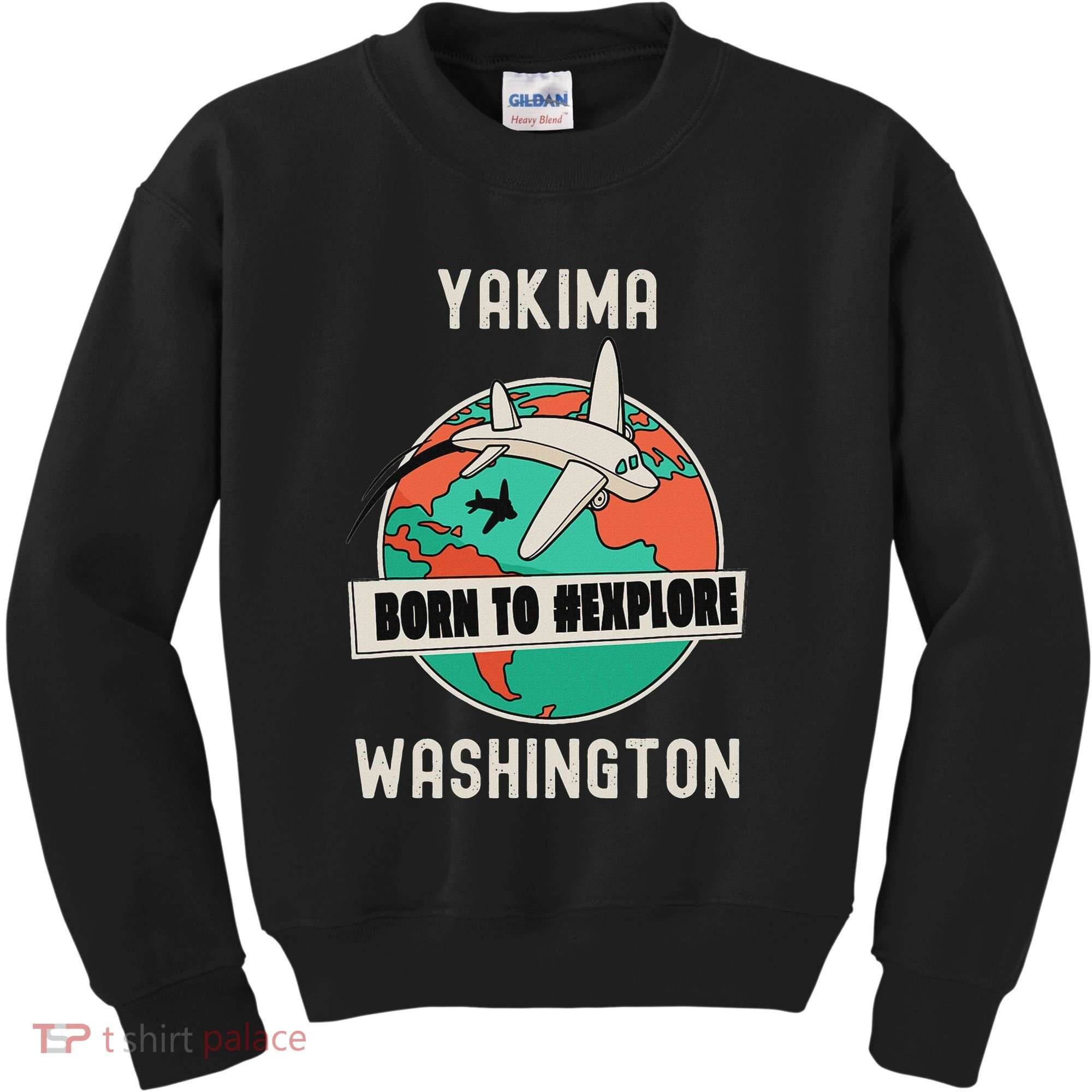 Yakima Washington Born To Explore Travel Lover Kids Sweatshirt
