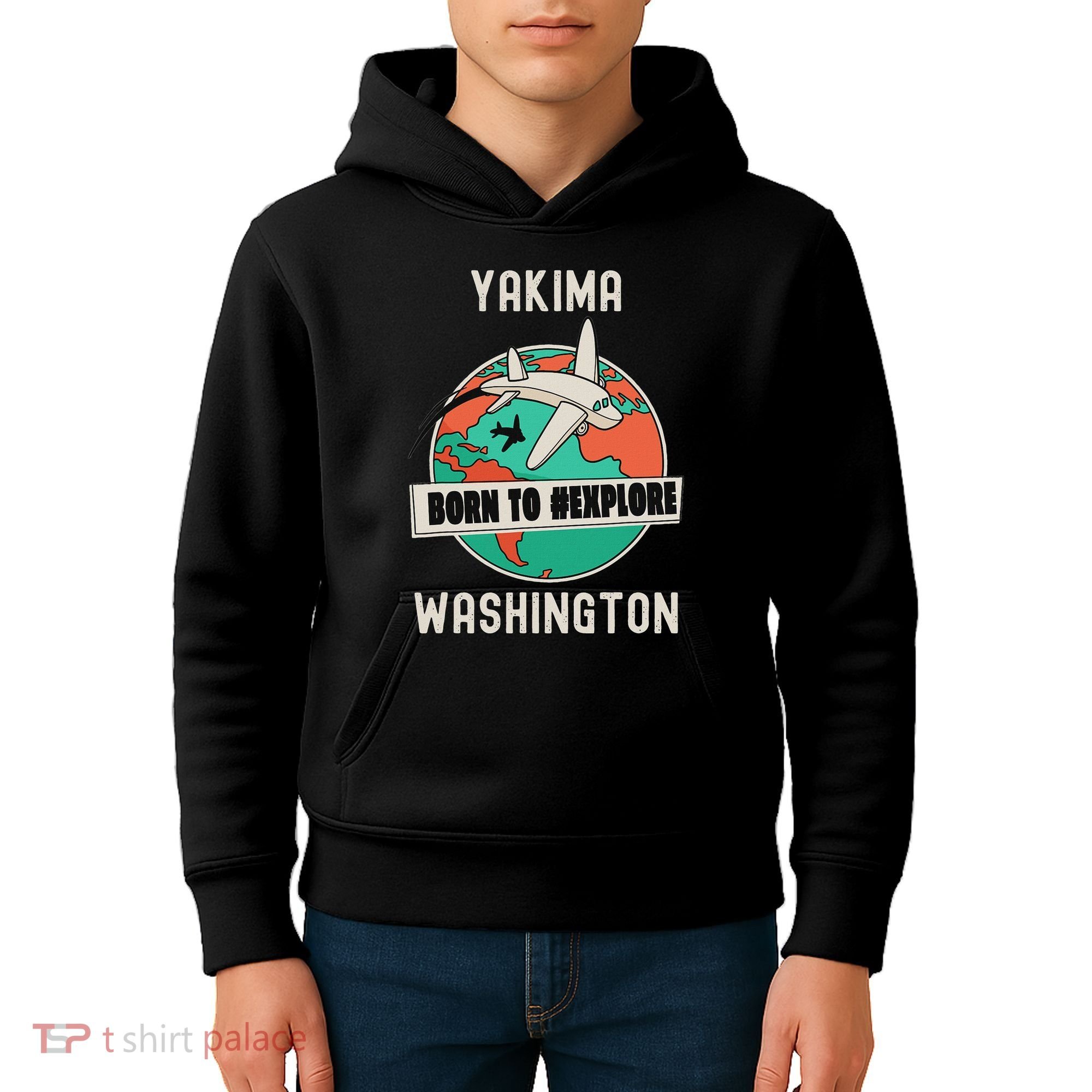 Yakima Washington Born To Explore Travel Lover Kids Hoodie